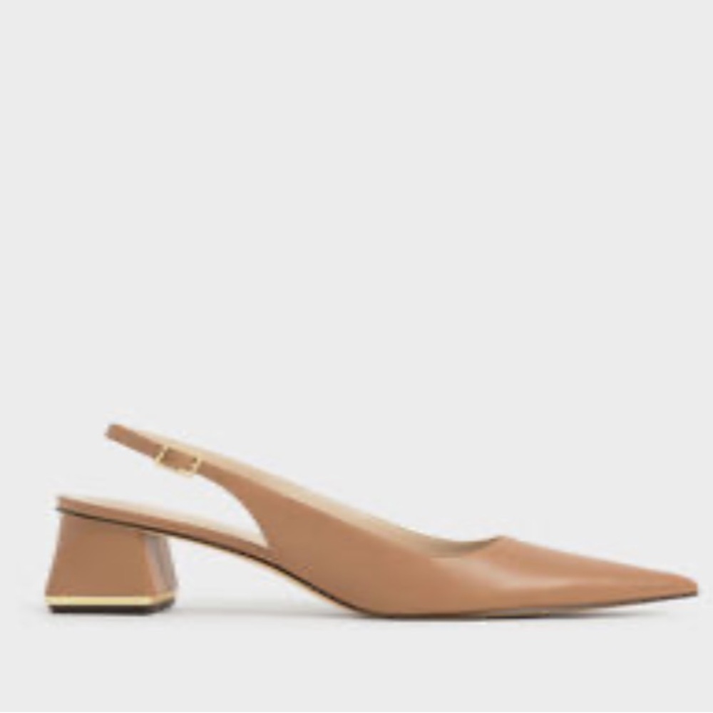 Charles & Keith Camel Slingback Heels